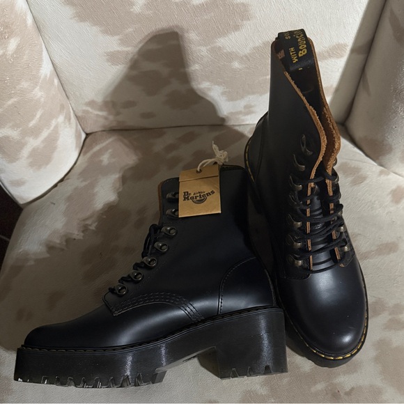 Leona Dr. Martens Black Leather Boots - Picture 2 of 5